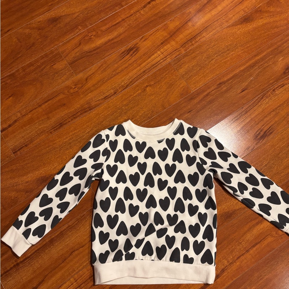 Cat & Jack Black and White Heart Sweater